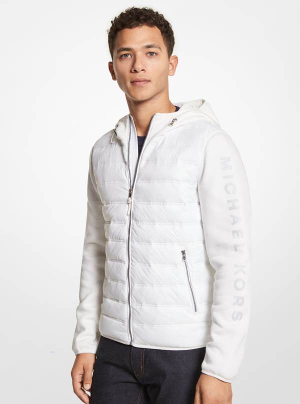 Panske Bundy Michael Kors Camouflage Quilted Nylon Hooded Vest Biele - Oblecenie Michael Kors Levně | BLWKQ-0853